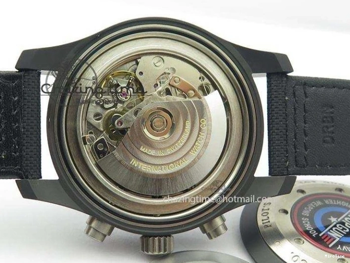 MIROTIME 0321 EasyCare Pilot Chrono IW388001 Real Ceramic ZF 1:1 Best Edition On Black Nylon Strap A 7279